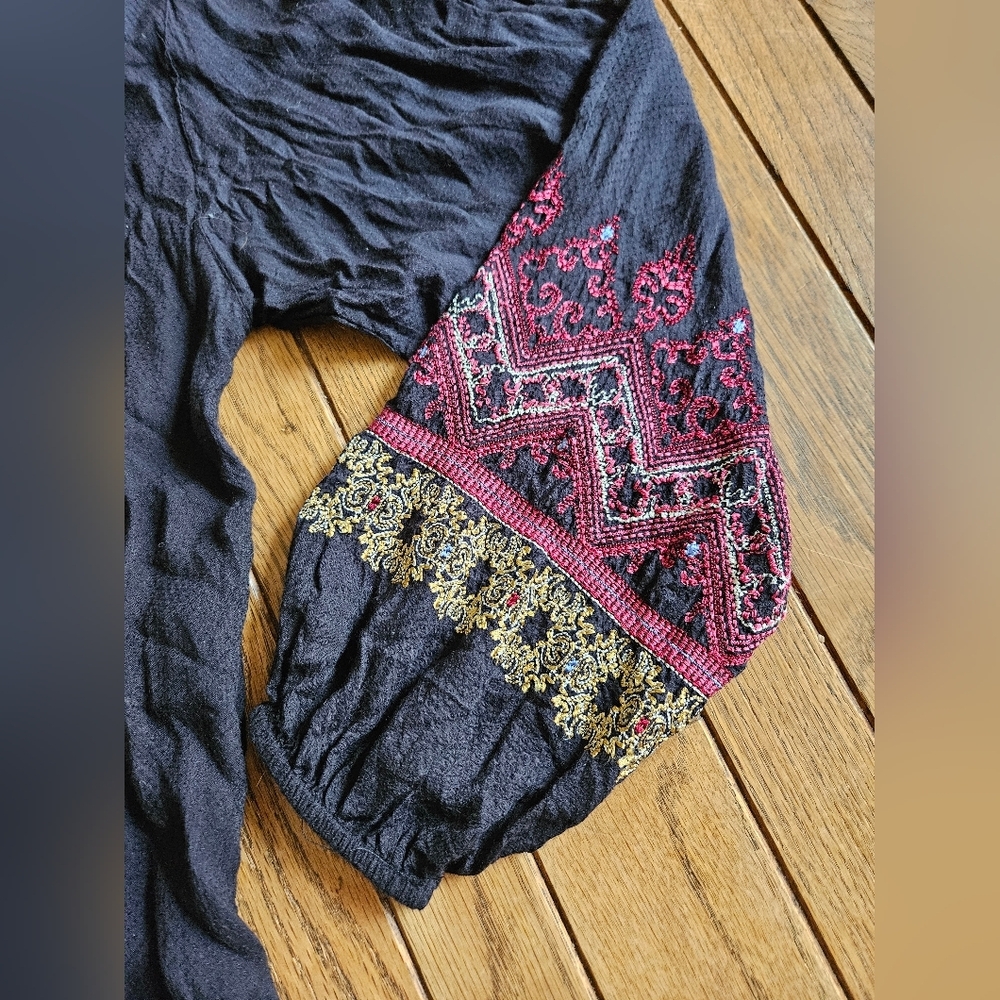 FREE PEOPLE Black Peasant Blouse - Picture 3 of 7